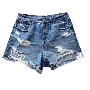 👖 American Eagle ’90s Boyfriend High Rise Distressed Denim Shorts Size 8 NWOT